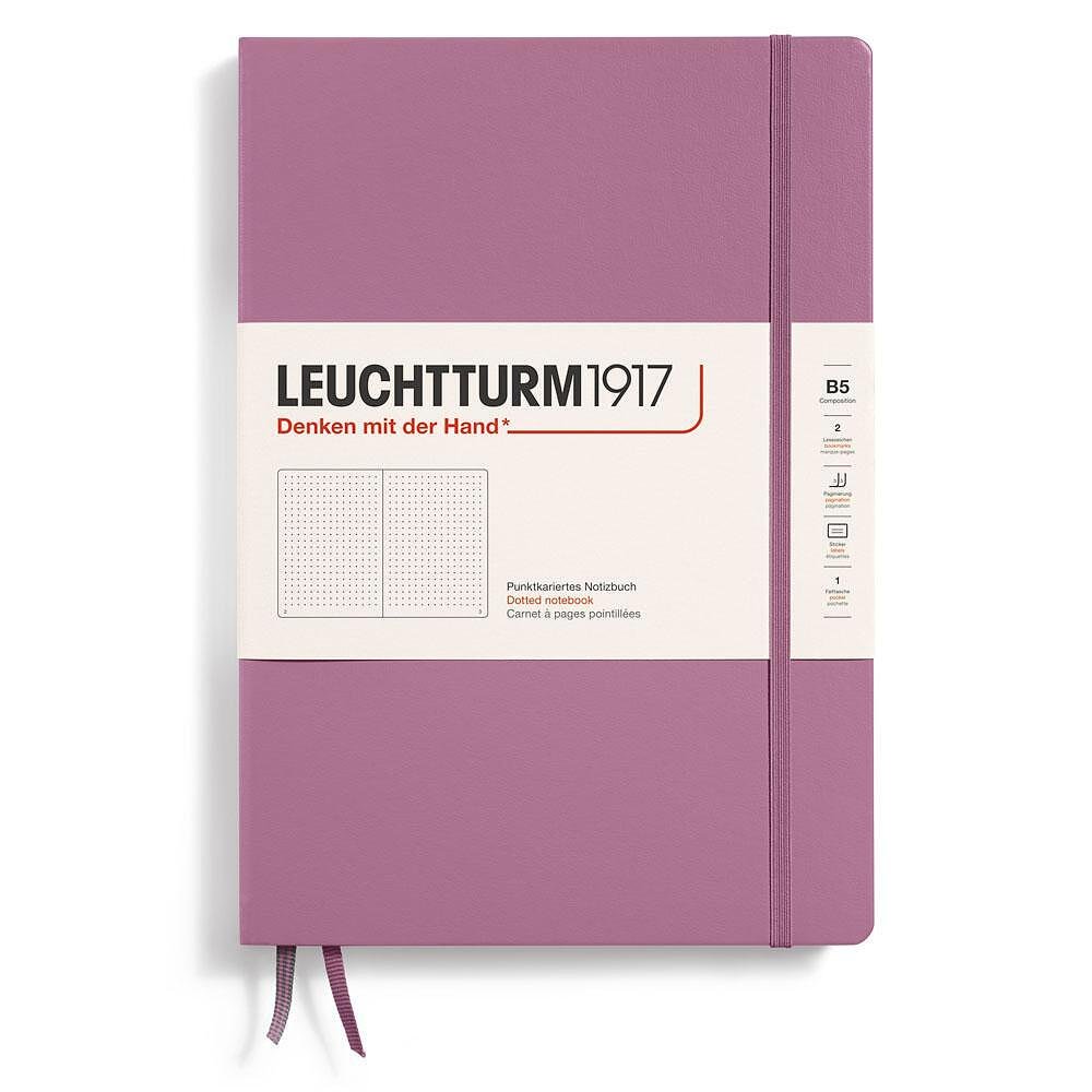 tefter-b5-leuchtturm1917-notebook-composition-new-colours-2025-dusty-rose-tvardi-korici-67ebefd53aa90 Тефтер B5 Leuchtturm1917 Notebook Composition New Colours 2025 - Dusty Rose, твърди корици, на точки - Image 1