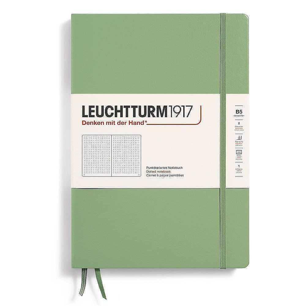 tefter-b5-leuchtturm1917-notebook-composition-sage-tvardi-korici-na-tocki-664dd60dabd88 Тефтер B5 Leuchtturm1917 Notebook Composition Sage, твърди корици, на точки - Image 1