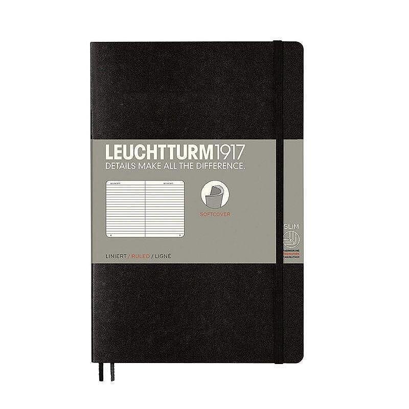 Тефтер B6+ Leuchtturm1917 Notebook Paperback Black, мека корица Тефтер B6+ Leuchtturm1917 Notebook Paperback Black, мека корица, на редове - Image 1