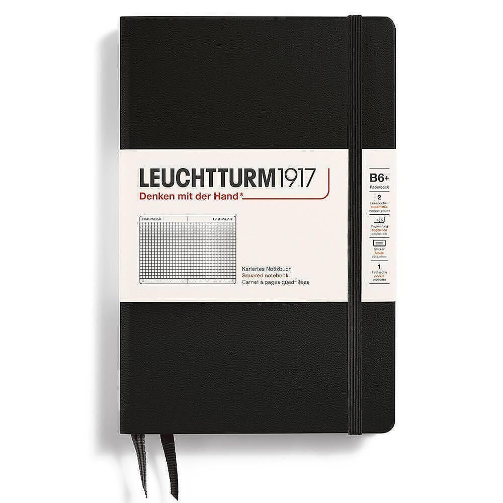 tefter-b6-leuchtturm1917-notebook-paperback-black-tvardi-korici-na-kvadratceta-664d9e8699218 Тефтер B6+ Leuchtturm1917 Notebook Paperback Black, твърди корици, на квадратчета - Image 1