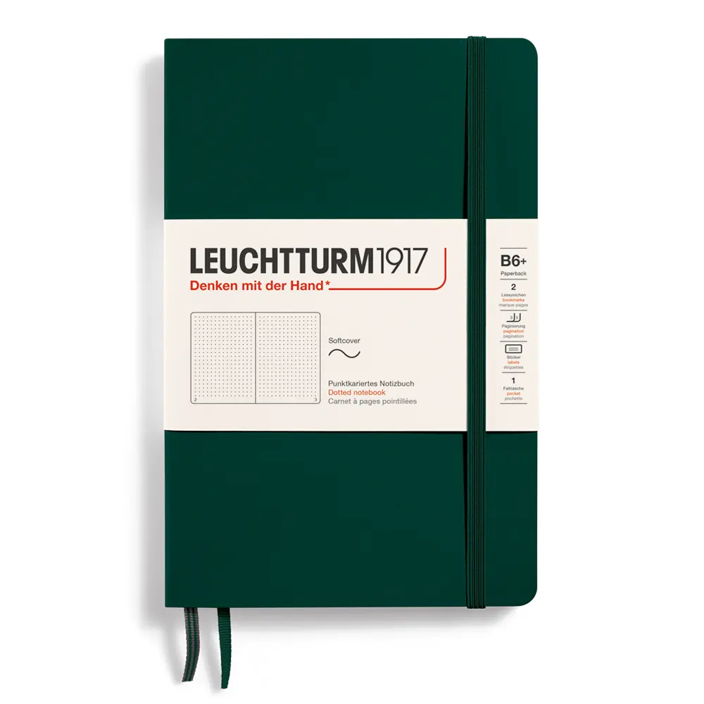 tefter-b6-leuchtturm1917-notebook-paperback-forest-green-meki-korici-na-redove-copy-678f7c124da6d Тефтер B6+ Leuchtturm1917 Notebook Paperback Forest Green, меки корици, на точки - Image 1