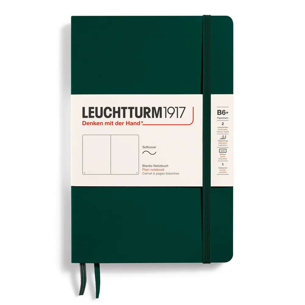 tefter-b6-leuchtturm1917-notebook-paperback-forest-green-meki-korici-na-tocki-copy-678f7c557a593 Тефтер B6+ Leuchtturm1917 Notebook Paperback Forest Green, меки корици, бели страници - Image 1
