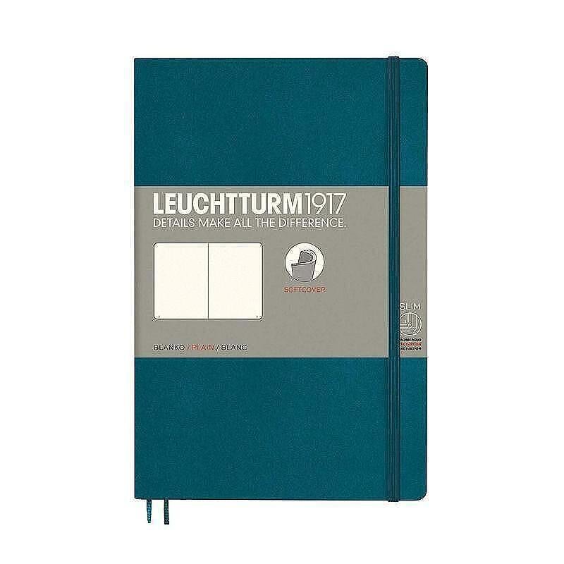 tefter-b6-leuchtturm1917-notebook-paperback-pacific-green-meka-korica-beli-stranici-664f33e51d6f1 Тефтер B6+ Leuchtturm1917 Notebook Paperback Pacific Green, мека корица, бели страници - Image 1