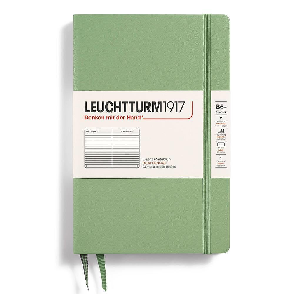 tefter-b6-leuchtturm1917-notebook-paperback-sage-tvardi-korici-660a966eb1cfc Тефтер B6+ Leuchtturm1917 Notebook Paperback Sage, твърди корици, на редове - Image 1