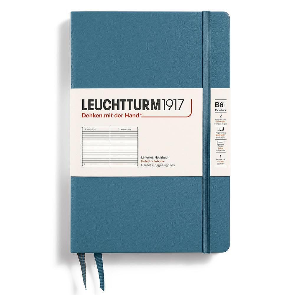 tefter-b6-leuchtturm1917-notebook-paperback-stone-blue-tvardi-korici-660a98cd50148 Тефтер B6+ Leuchtturm1917 Notebook Paperback Stone Blue, твърди корици, на редове - Image 1