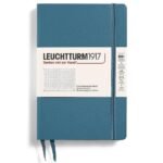 Тефтер B6+ Leuchtturm1917 Notebook Paperback Stone Blue, твърди корици, на точки