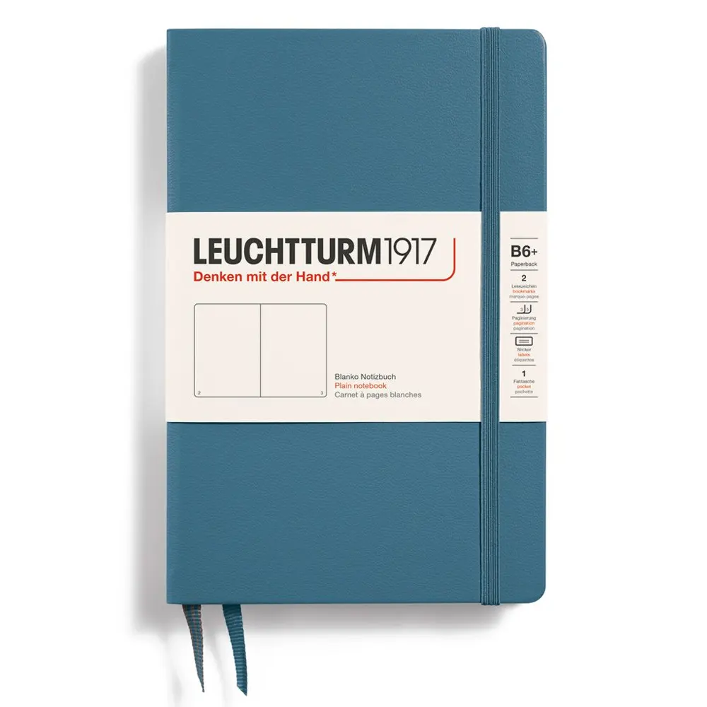 tefter-b6-leuchtturm1917-notebook-paperback-stone-blue-tvardi-korici-nelinirani-stranici-68469f2542b1f Тефтер B6+ Leuchtturm1917 Notebook Paperback Stone Blue, твърди корици, нелинирани страници - Image 1