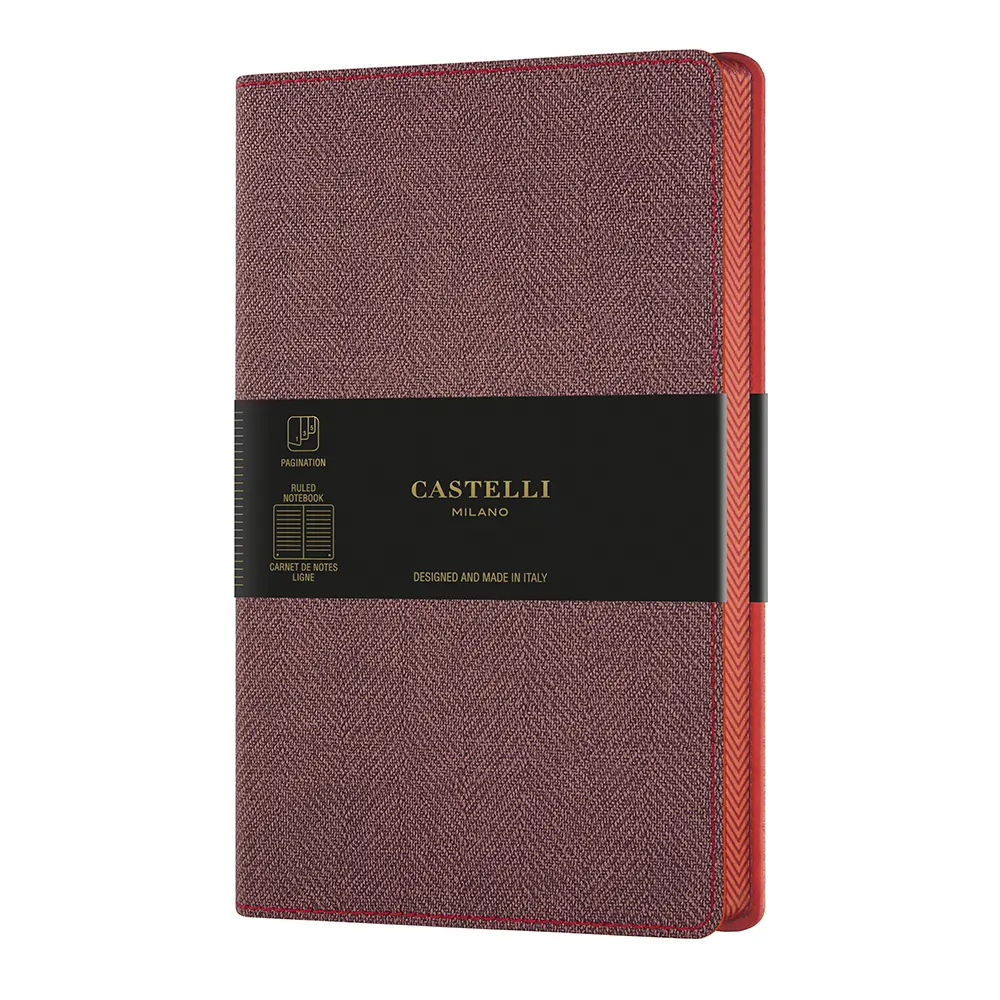 tefter-castelli-milano-harris-maple-red-13sm-h-21-sm-na-redove-6548b259cbf4b Тефтер Castelli Milano Harris - Maple Red, 13см х 21 см, на редове - Image 1