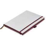 Тефтер LAMY Paper А5, сребрист цвят, твърда корица корица, редове, страници със лилав кант