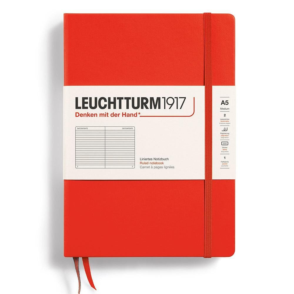 tefter-leuchtturm1917-new-colours-lobster-a5-tvardi-korici-654b56e911306 Тефтер Leuchtturm1917 New Colours - Lobster, A5, твърди корици, на редове - Image 1