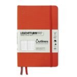 Тефтер Leuchtturm1917 - Outlines, B6+, на точки, оранжев, меки корици, водоустойчив
