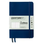 Тефтер Leuchtturm1917 - Outlines, B6+, на точки, тъмносин, меки корици, водоустойчив