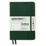 Тефтер Leuchtturm1917 - Outlines, B6+, на точки, зелен, меки корици, водоустойчив