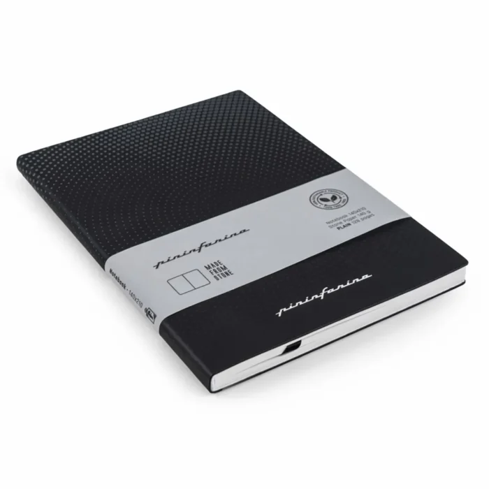 Тефтер Pininfarina - Stone Paper, каменна хартия, твърда корица, нелиниран, черен - Image 2