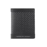 Вертикален малък портфейл Porsche Design - Carbon 6CC, с RFID защита, черен