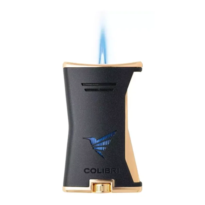 Запалка Colibri - Slim Black/Gold, единичен Jet пламък - Image 2