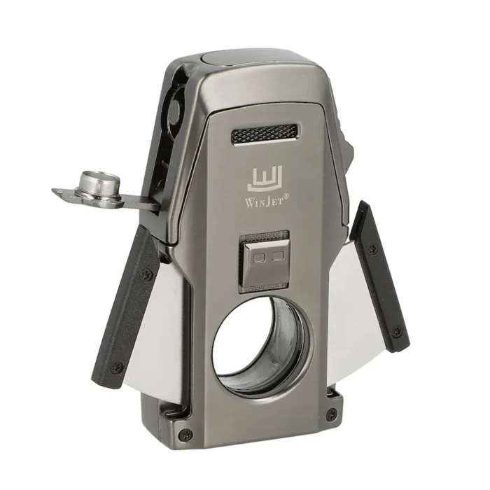 Запалка Winjet - Gunmetal, с вградени пънч, резачка и поставка за пури - Image 2