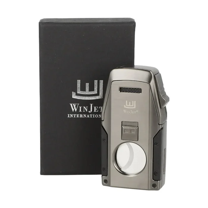 Запалка Winjet - Gunmetal, с вградени пънч, резачка и поставка за пури - Image 5