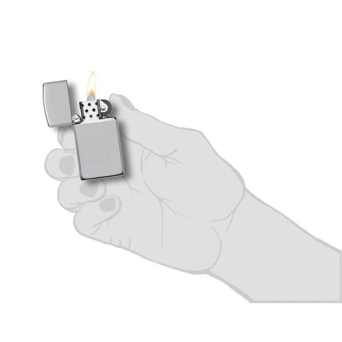 Запалка Zippo 1610 Polished Chrome, Slim - Image 3