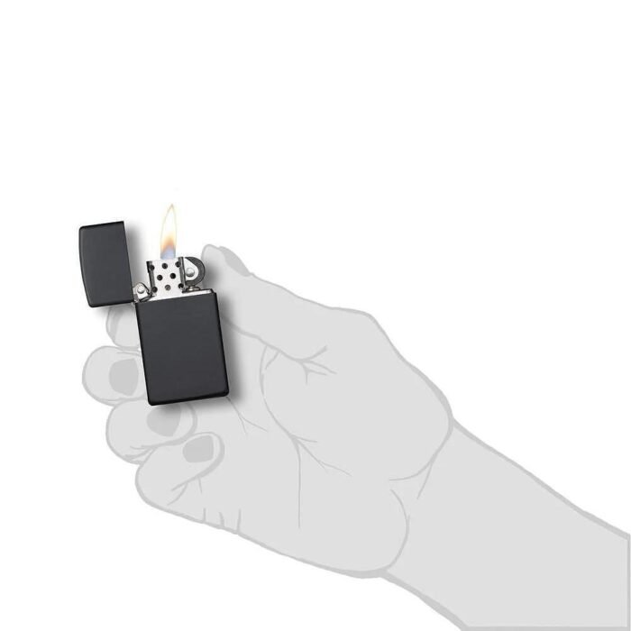 Запалка Zippo 1618 Black Matte Slim - Image 4