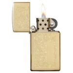 Запалка Zippo 1652B  Venetian Polished Brass, Slim - Image 2