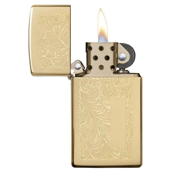 Запалка Zippo 1652B  Venetian Polished Brass, Slim - Image 2