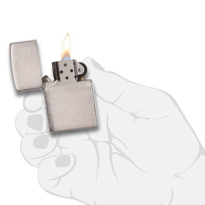 Запалка Zippo 200 Plain Brushed Chrome - Image 3