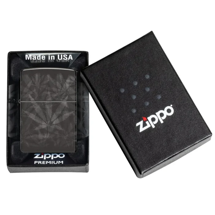 Запалка Zippo - Cannabis Design High Polish Black - Image 8