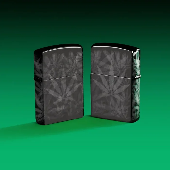 Запалка Zippo - Cannabis Design High Polish Black - Image 2