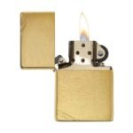 Запалка Zippo 240 - Brushed Brass Vintage with Slashes - Image 2