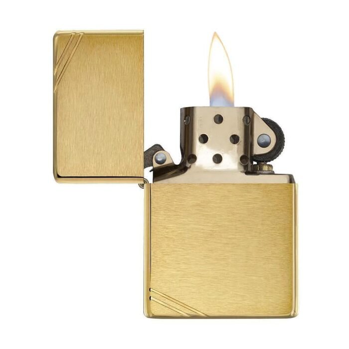 Запалка Zippo 240 - Brushed Brass Vintage with Slashes - Image 2