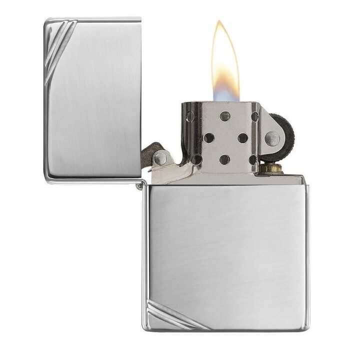 Запалка Zippo 260 - High Polish Chrome Vintage with Slashes - Image 3