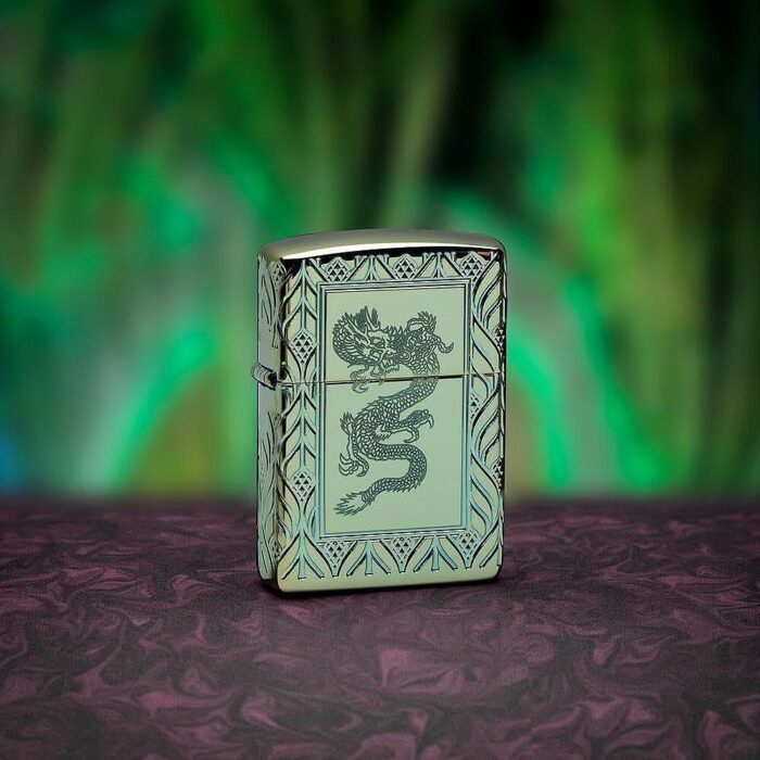 Запалка Zippo - Armor® High Polish Green Elegant Dragon - Image 9
