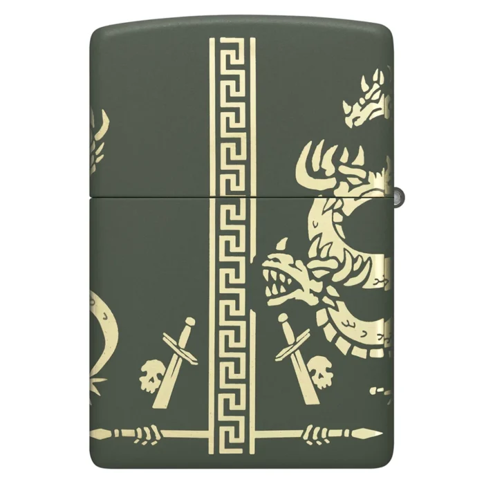 Запалка Zippo - Dragon Design Green Matte Laser 360° - Image 4
