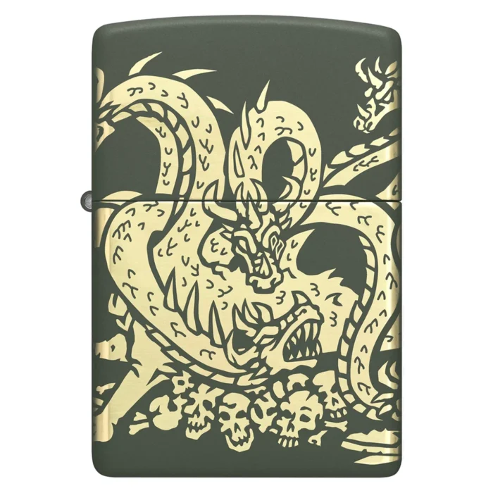 Запалка Zippo - Dragon Design Green Matte Laser 360° - Image 5