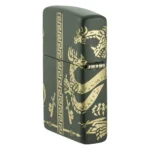 Запалка Zippo - Dragon Design Green Matte Laser 360° - Image 6