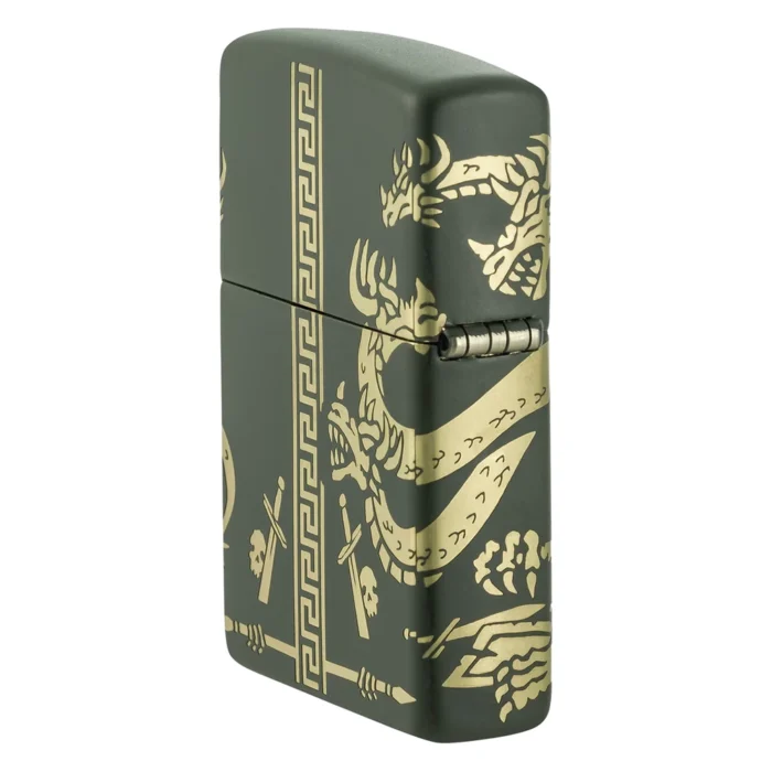 Запалка Zippo - Dragon Design Green Matte Laser 360° - Image 6