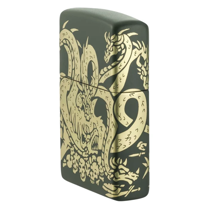 Запалка Zippo - Dragon Design Green Matte Laser 360° - Image 7