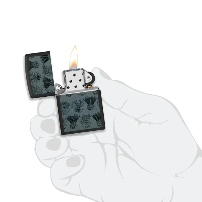 Запалка Zippo - Harley-Davidson® Design Black Light Logo - Image 5