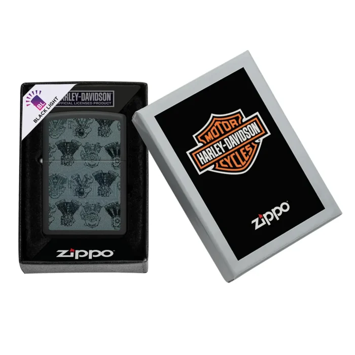 Запалка Zippo - Harley-Davidson® Design Black Light Logo - Image 7
