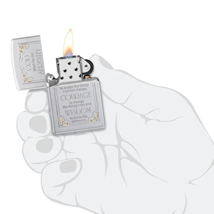 Запалка Zippo Serenity Prayer, Satin Chrome - Image 4