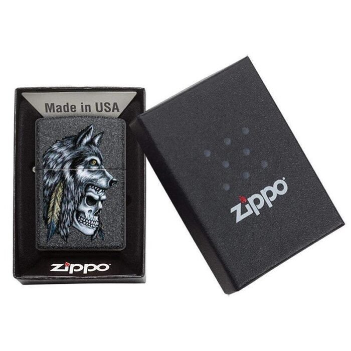 Запалка Zippo Wolf Skull Feather Design - Image 4