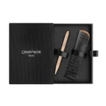 Комплект Caran D'Ache - Ecridor Damier, химикалка Rose Gold и кожен калъф - Image 5