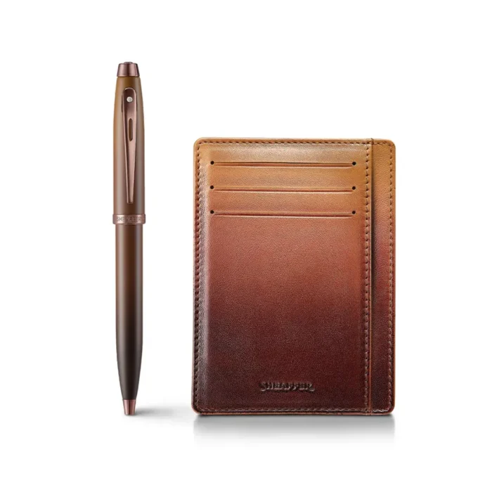 Комплект Sheaffer - Coffee Edition, химикалка 100 и калъф за карти и документи - Image 2