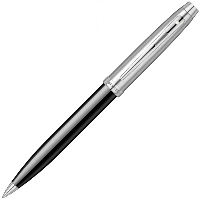 Комплект Sheaffer - химикалка 100 Glossy Black/Chrome и визитник - Image 4