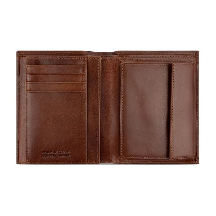 Мъжки портфейл Bugatti - Nobile Vertical With Flap, тъмнокафяв - Image 3