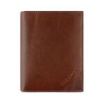 Мъжки портфейл Bugatti - Nobile Vertical With Flap, тъмнокафяв