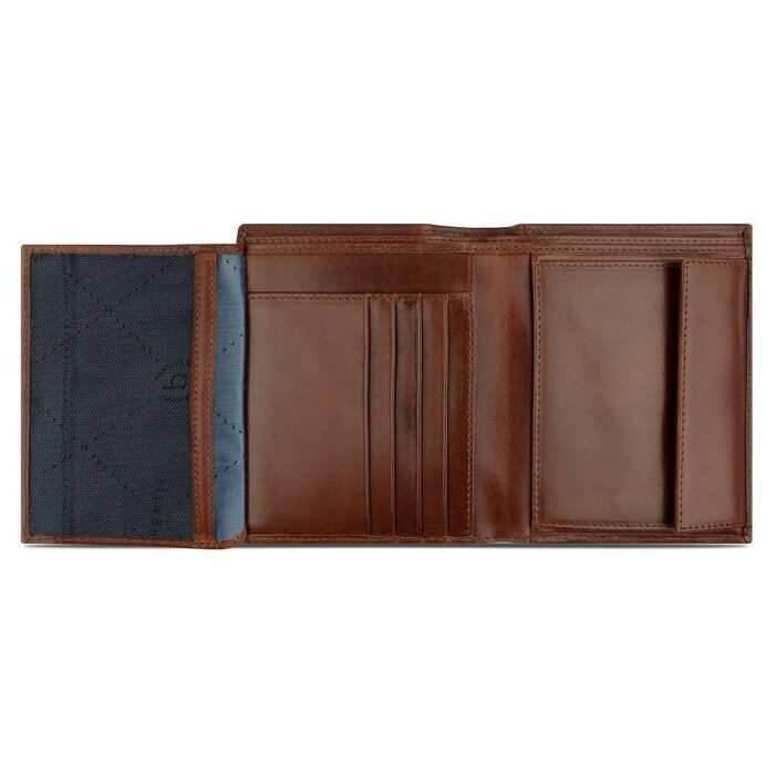Мъжки портфейл Bugatti - Nobile Vertical With Flap, тъмнокафяв - Image 2