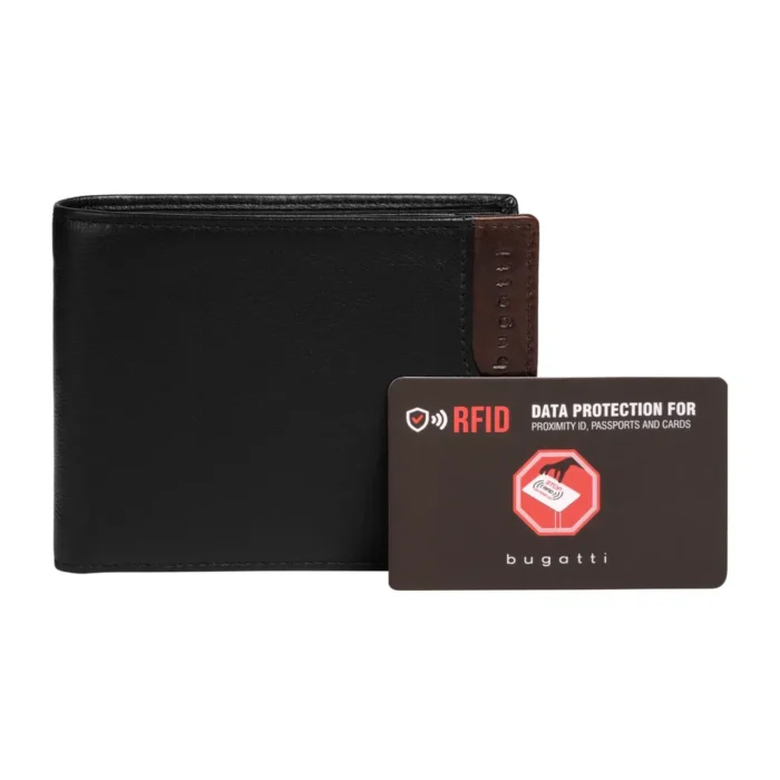 Мъжки портфейл Bugatti - Corso DeLuxe Wallet With Flap, черен - Image 6