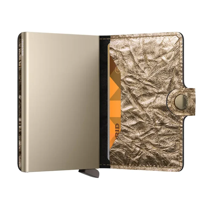 Портфейл SECRID - Mini Crunch Gold, естествена кожа, RFID защита - Image 4